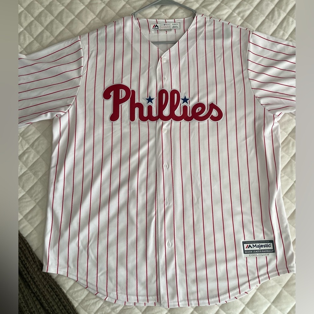 Men’s Authentic Majestic Philadelphia Phillies Pin-Striped Jersey